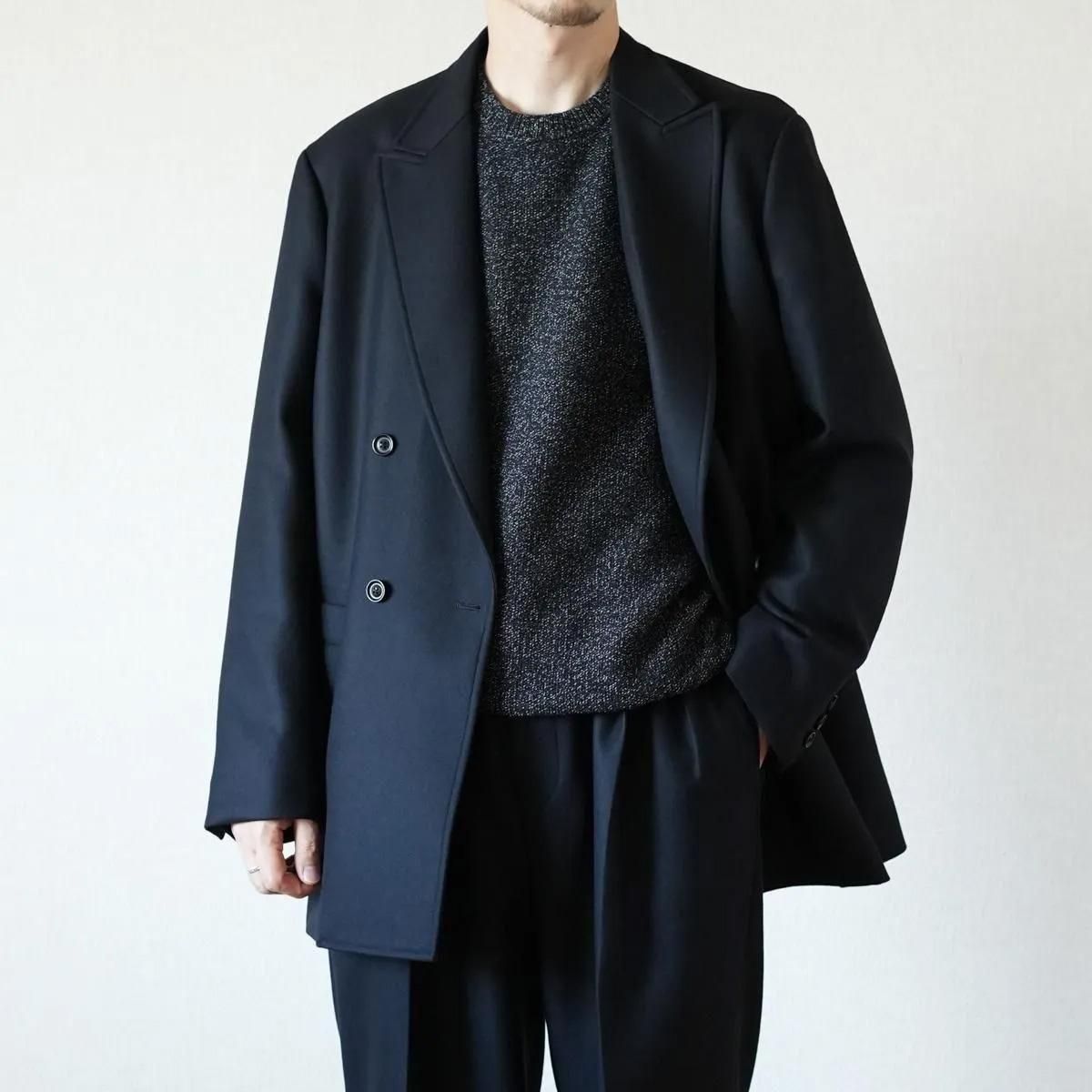SUPER FINE LIGHT MELTON DB JKT (BLACK)