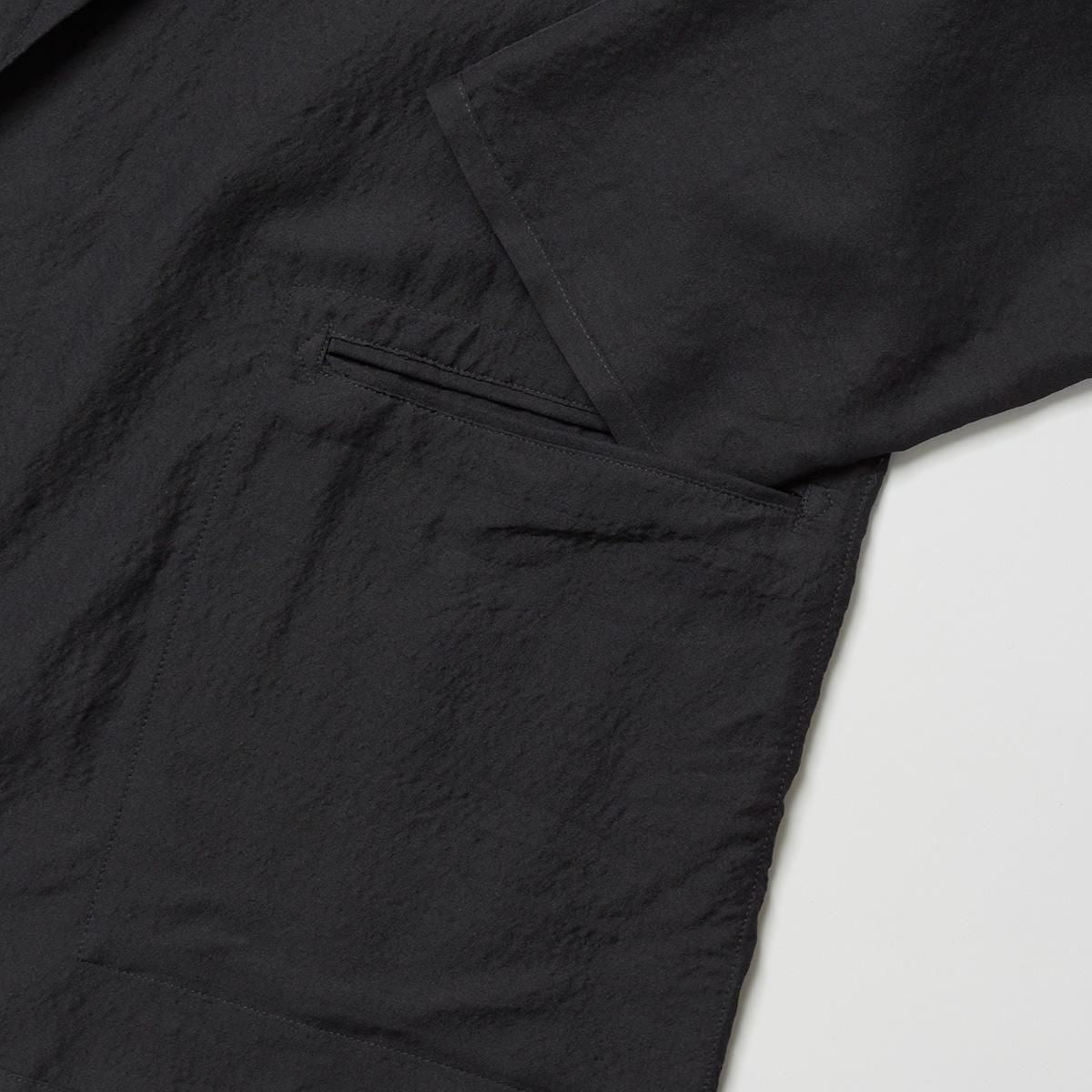WASHED WOOL SILK TWILL SH-JKT(BLACK)