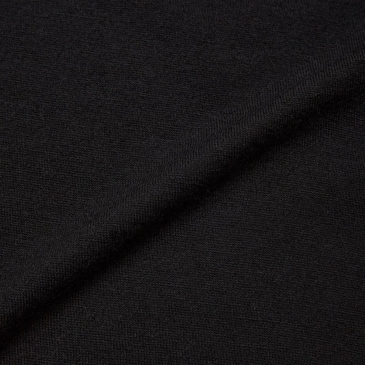 SUPER FINE WOOL COTTON TURTLE-NECK TOP (BLACK)
