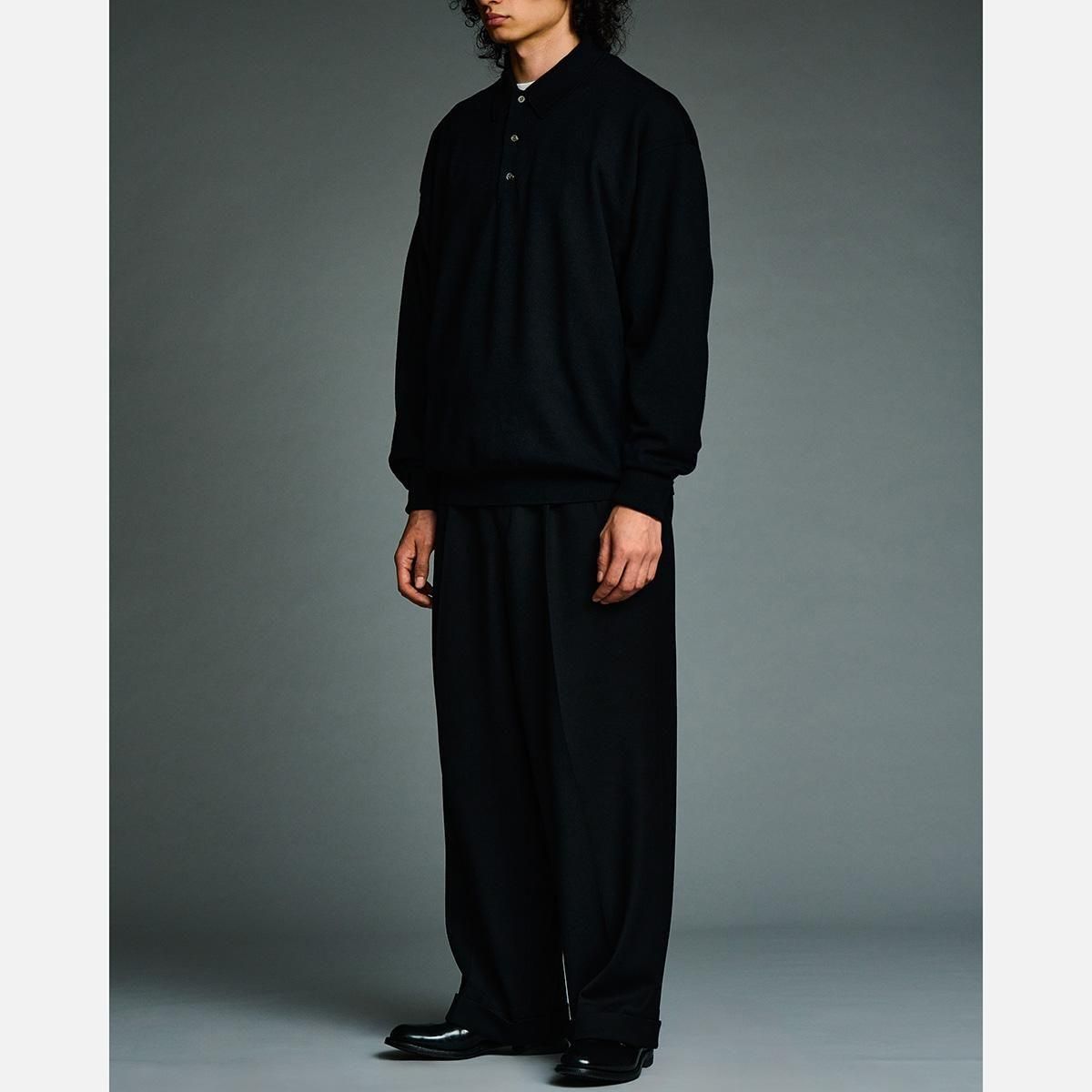 WOOL KNIT L/S POLO SHIRTS