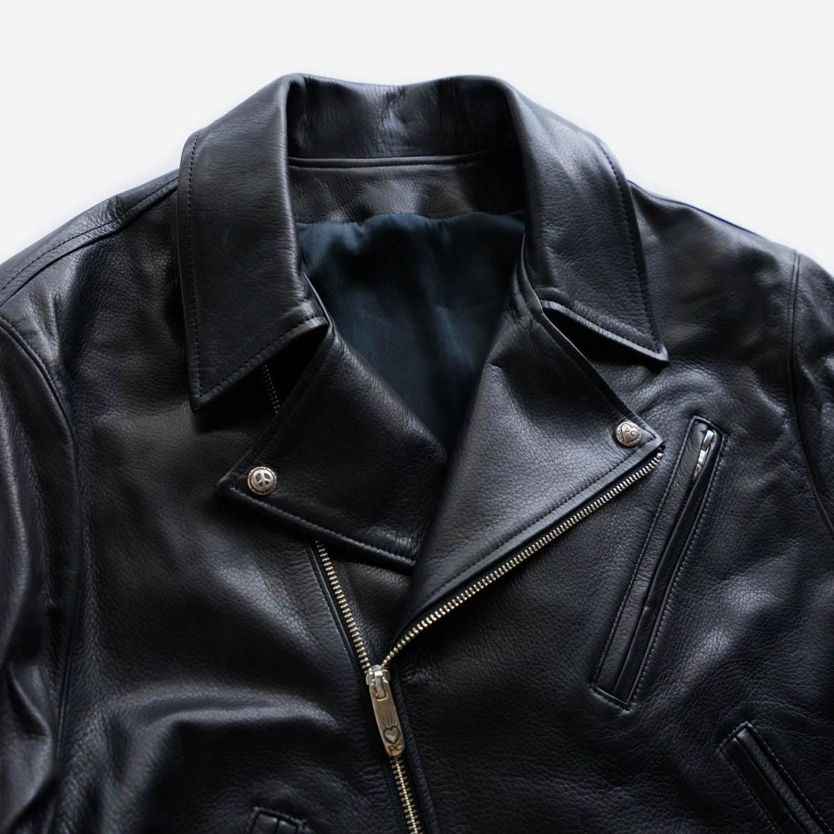 PC RIDERS JACKET W/LOVE&amp;PEACE SILVER