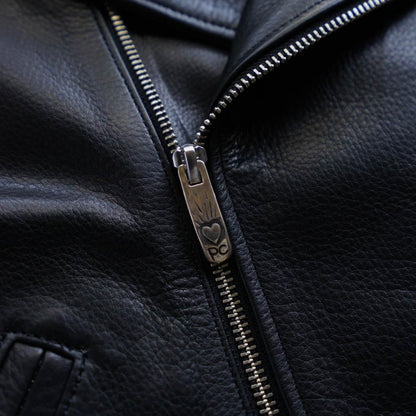 PC RIDERS JACKET W/LOVE&amp;PEACE SILVER