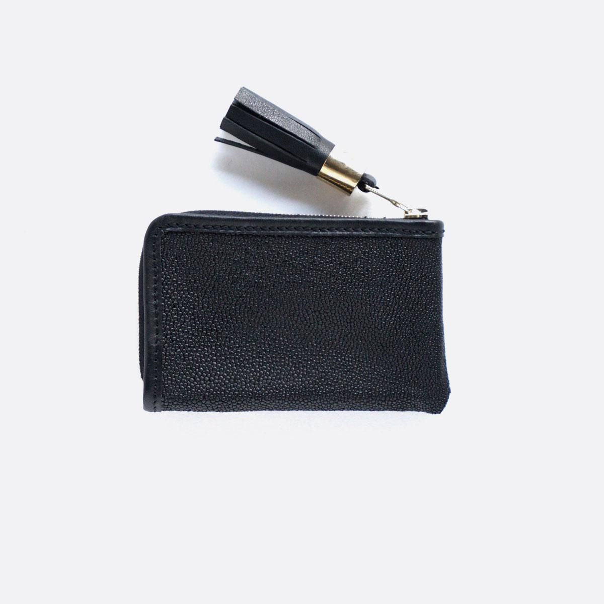 Galuchat L-shaped Zip Key Case (with tassel)