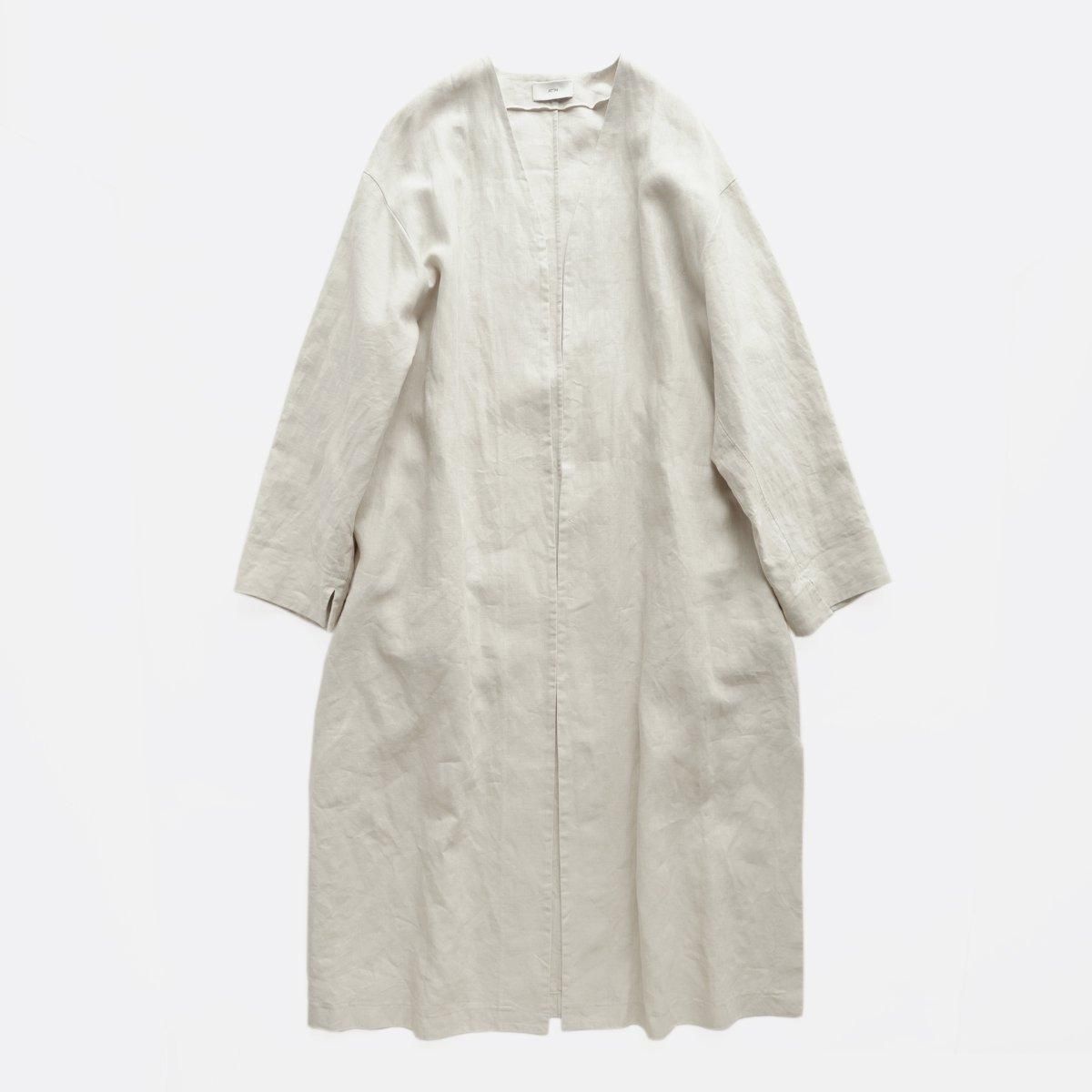 LINEN WEATHER V-NECK ROBE COAT