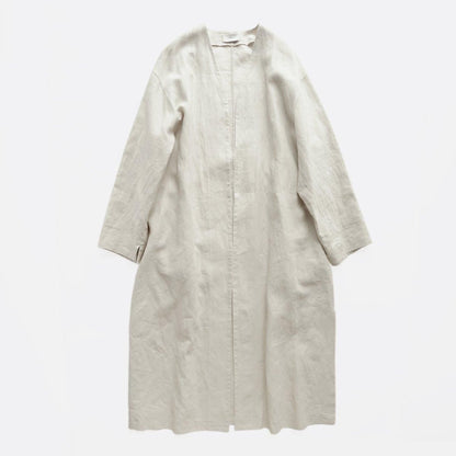 LINEN WEATHER V-NECK ROBE COAT