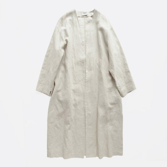 LINEN WEATHER V-NECK ROBE COAT