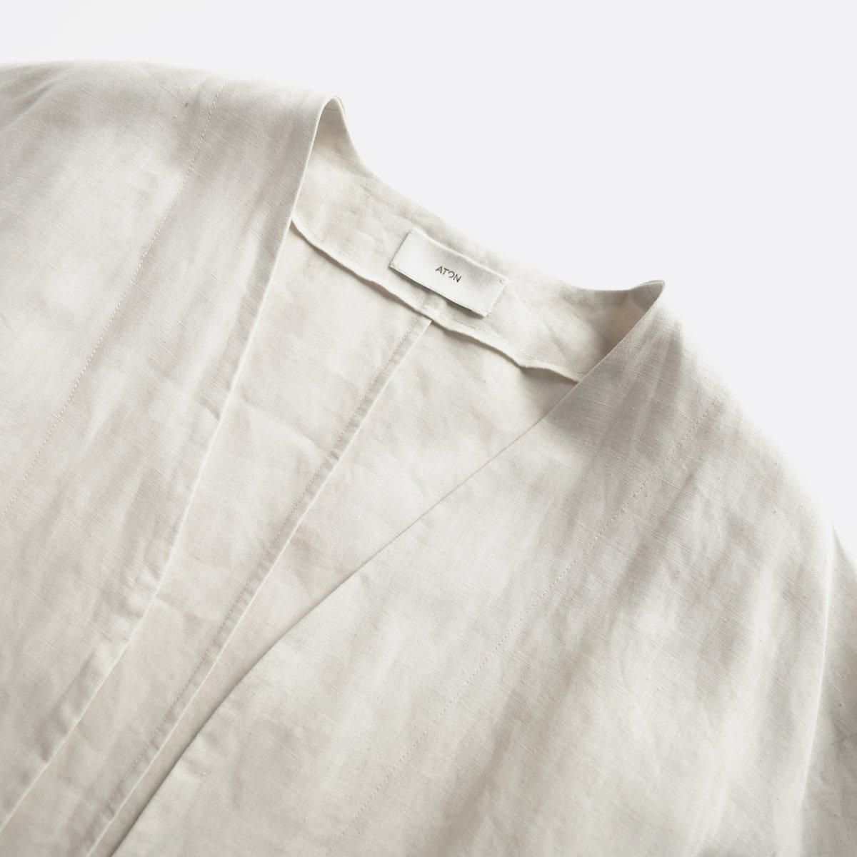 LINEN WEATHER V-NECK ROBE COAT