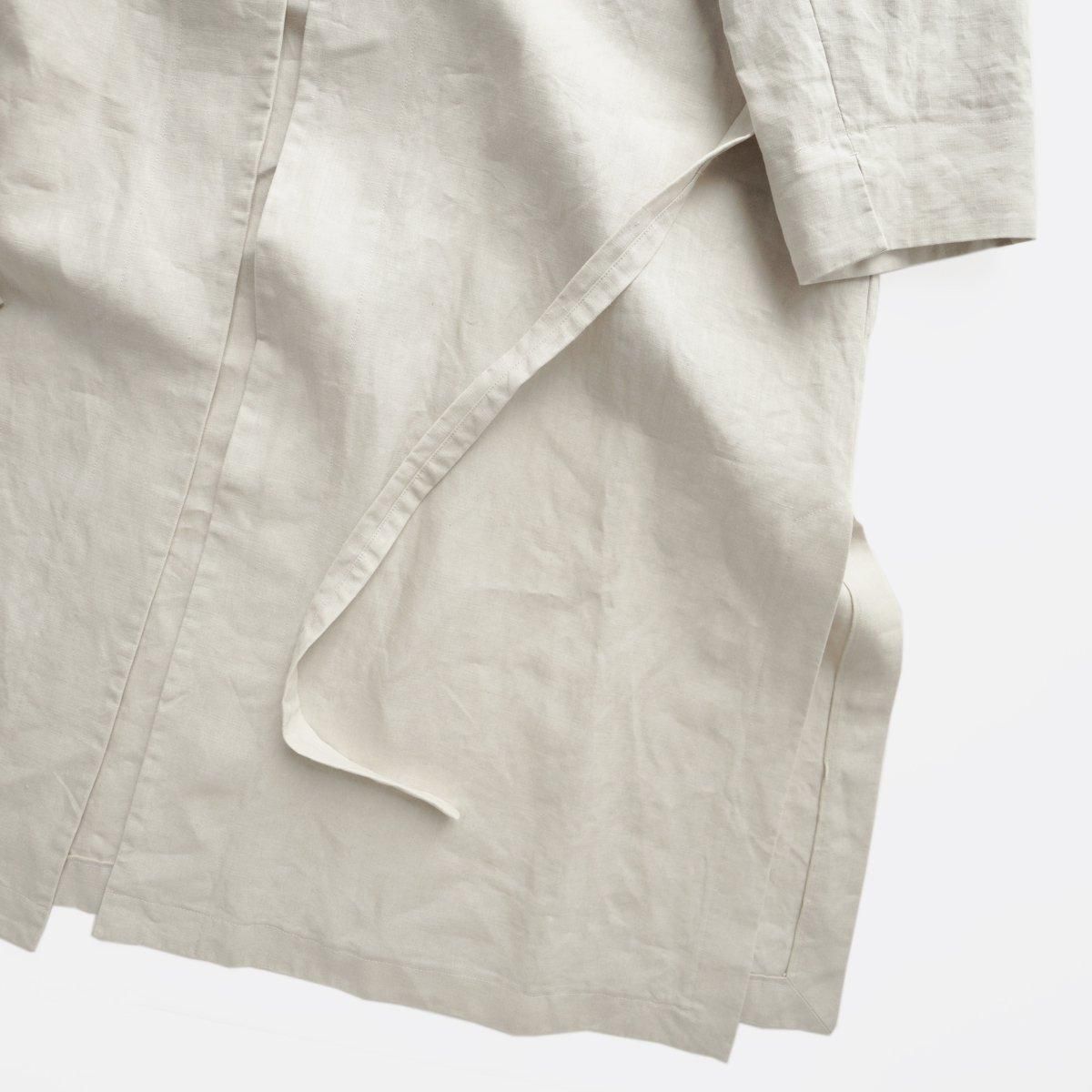 LINEN WEATHER V-NECK ROBE COAT