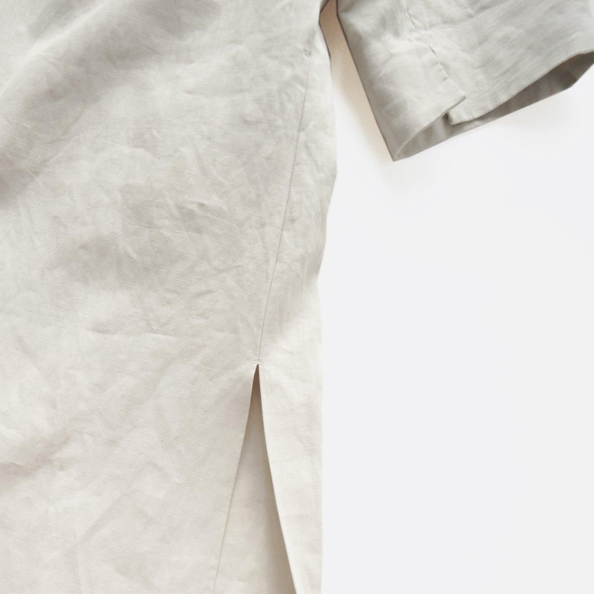 LINEN WEATHER V-NECK ROBE COAT