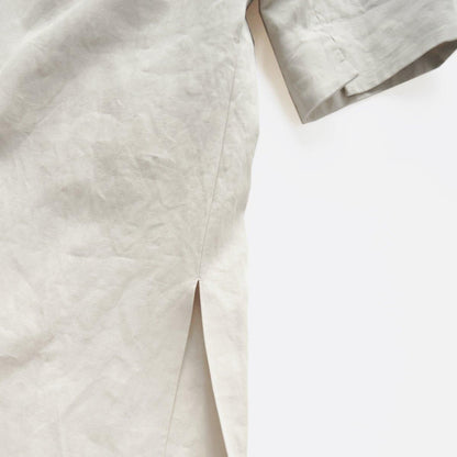 LINEN WEATHER V-NECK ROBE COAT