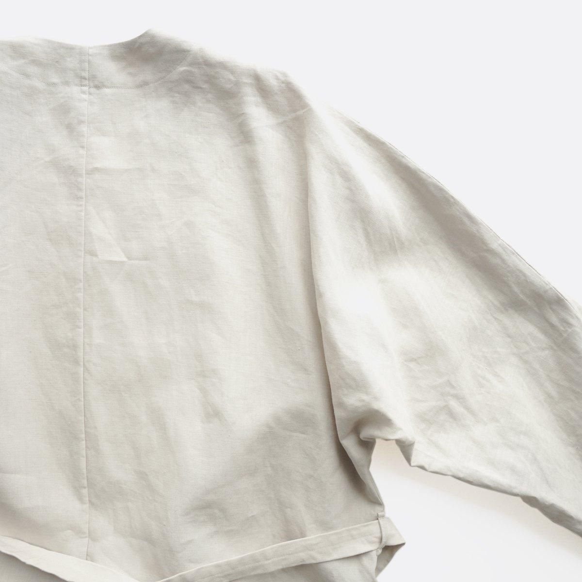 LINEN WEATHER V-NECK ROBE COAT