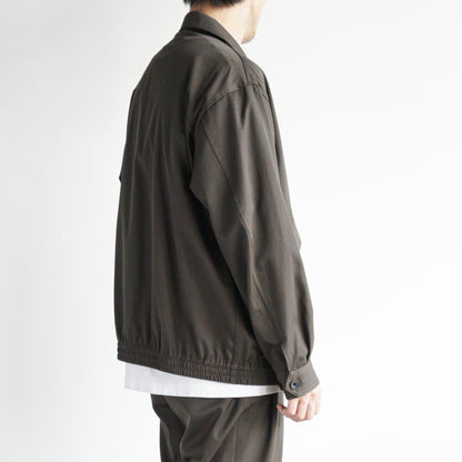 CHAMBRAY SOFT GABARDINE ZIP UP JKT