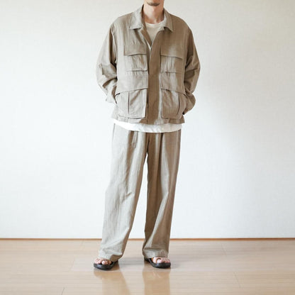 WASHED CHAMBRAY TWILL SHORT FATIGUE JKT