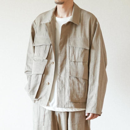 WASHED CHAMBRAY TWILL SHORT FATIGUE JKT