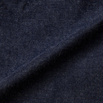 WASHED LIGHT DENIM TUCKED TROUSERS