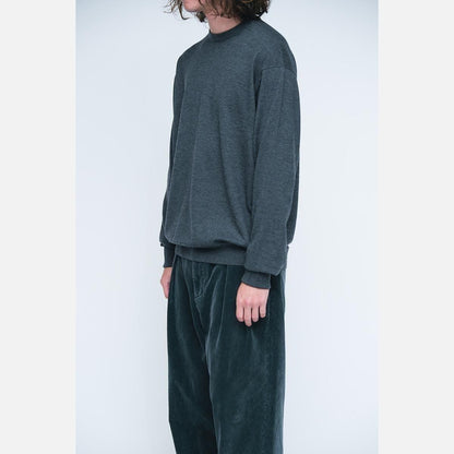 Wool knit crew neck sweater