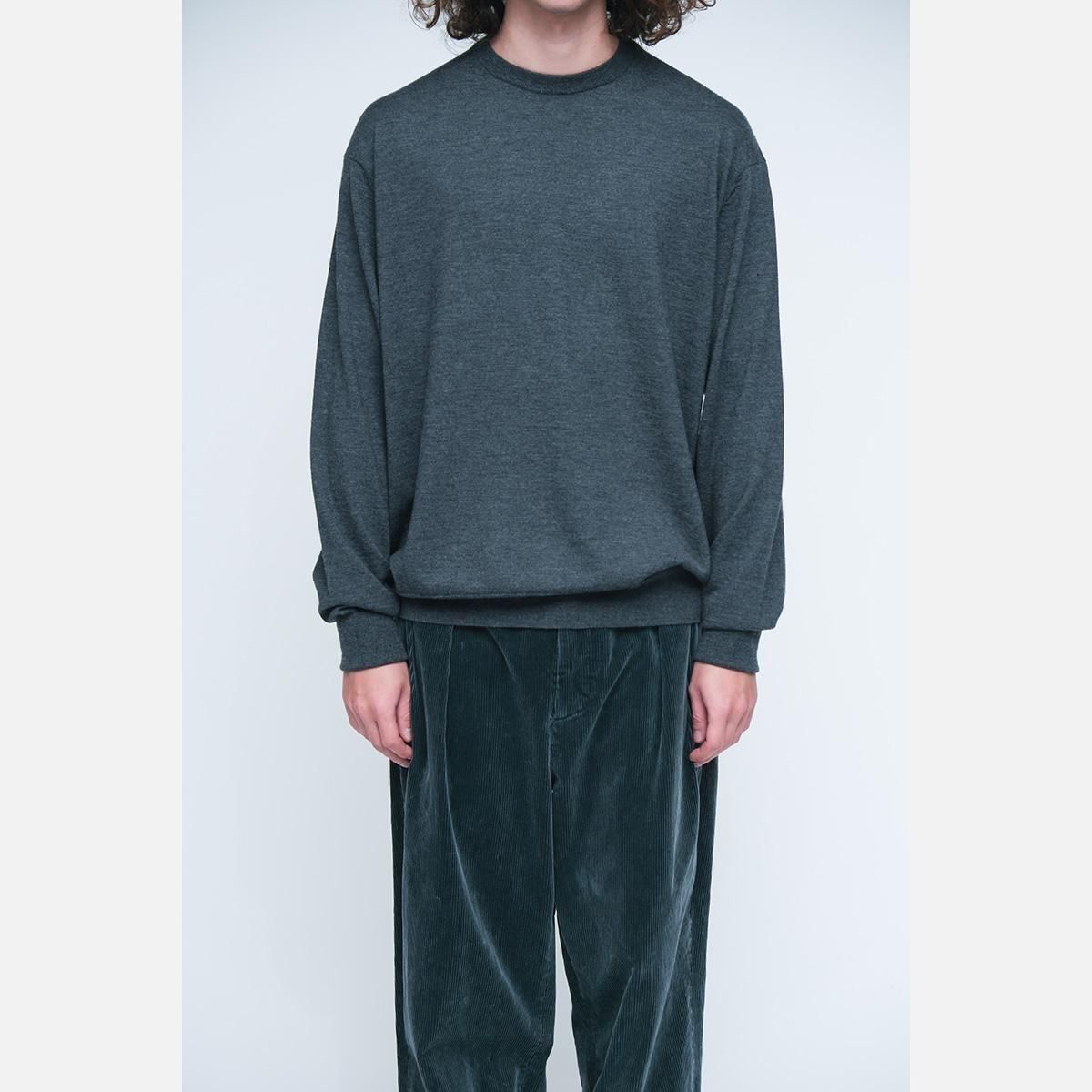 Wool knit crew neck sweater