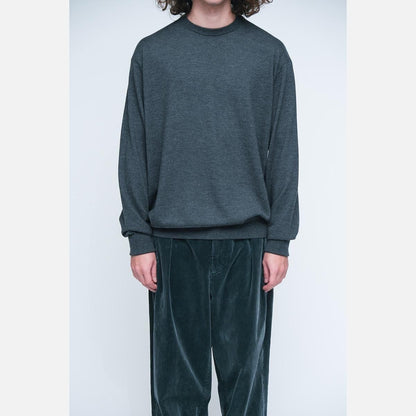 Wool knit crew neck sweater