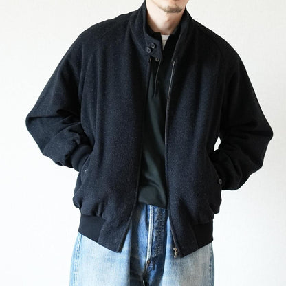 SILK CASHMERE TWEED HARRINGTON JACKET