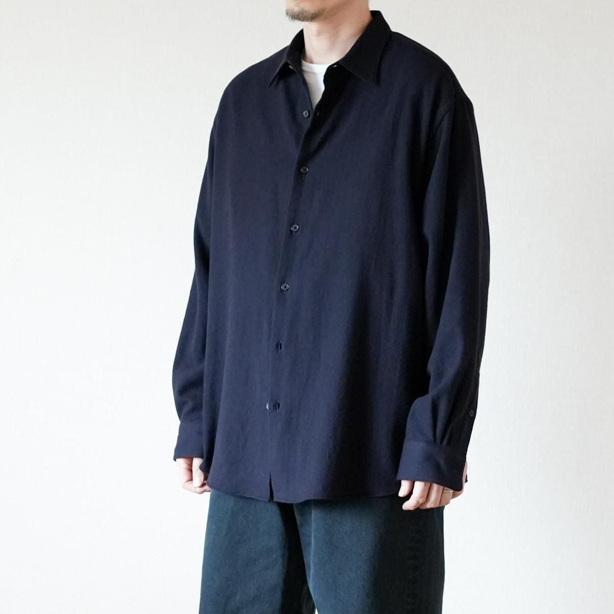 WOOL REGULAR COLLAR SHIRT