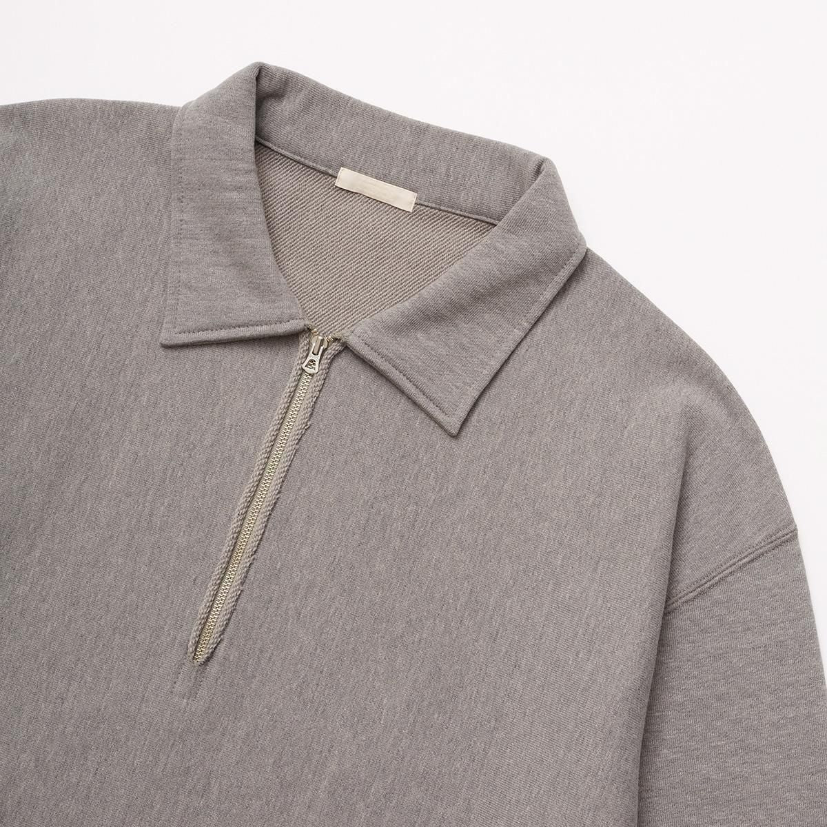 FADED SILKY TERRY RW HALF ZIP P/O