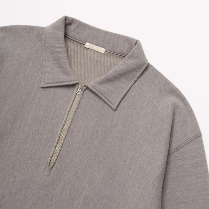 FADED SILKY TERRY RW HALF ZIP P/O