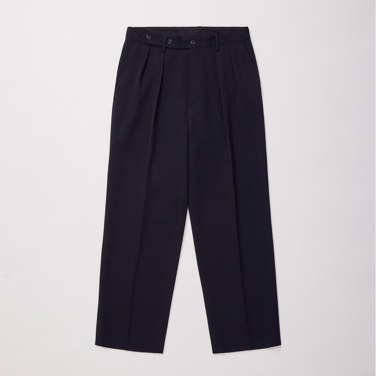 VINTAGE SOFT GABARDINE TUCKED TROUSERS
