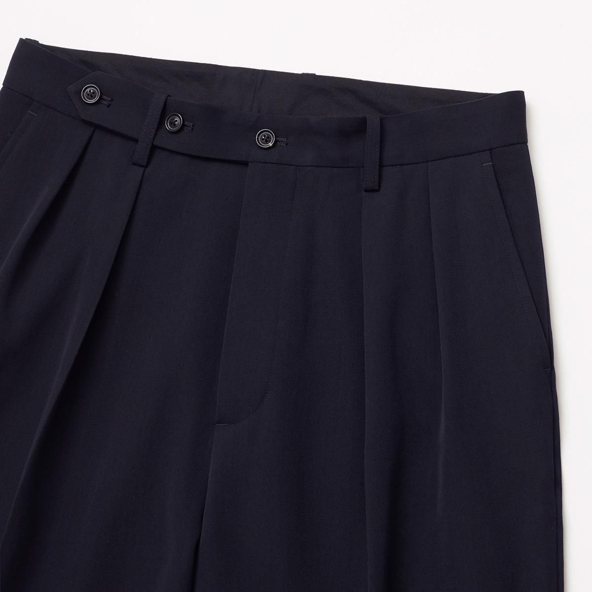 VINTAGE SOFT GABARDINE TUCKED TROUSERS