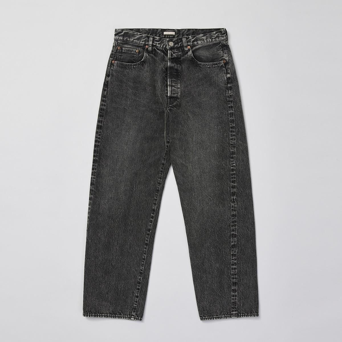 VINTAGE WASHED SELVEDGE BLACK DENIM 5P PANTS