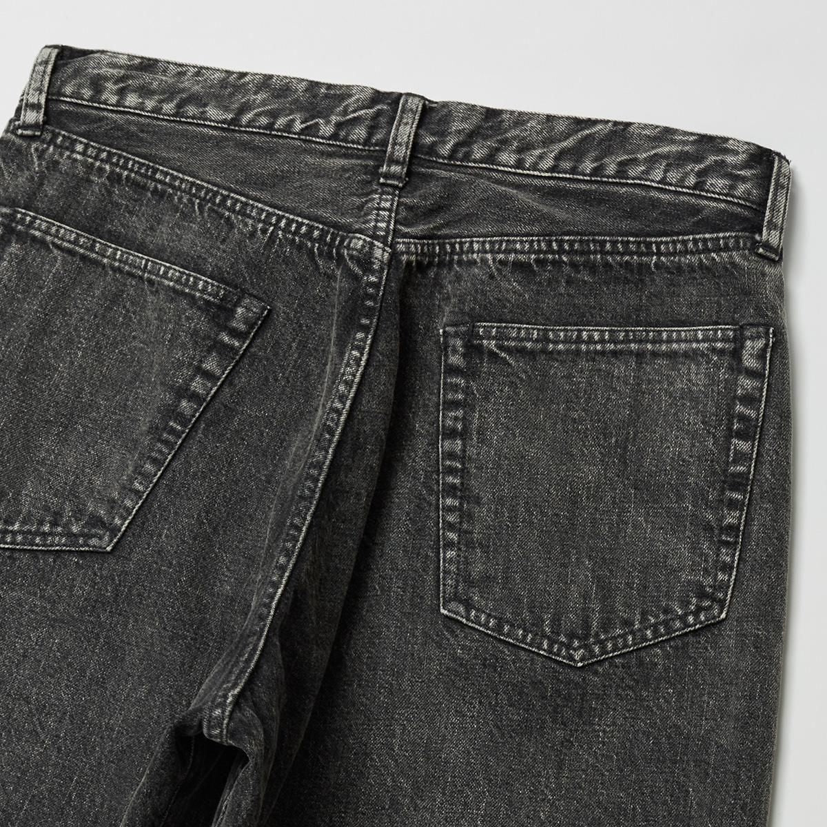VINTAGE WASHED SELVEDGE BLACK DENIM 5P PANTS