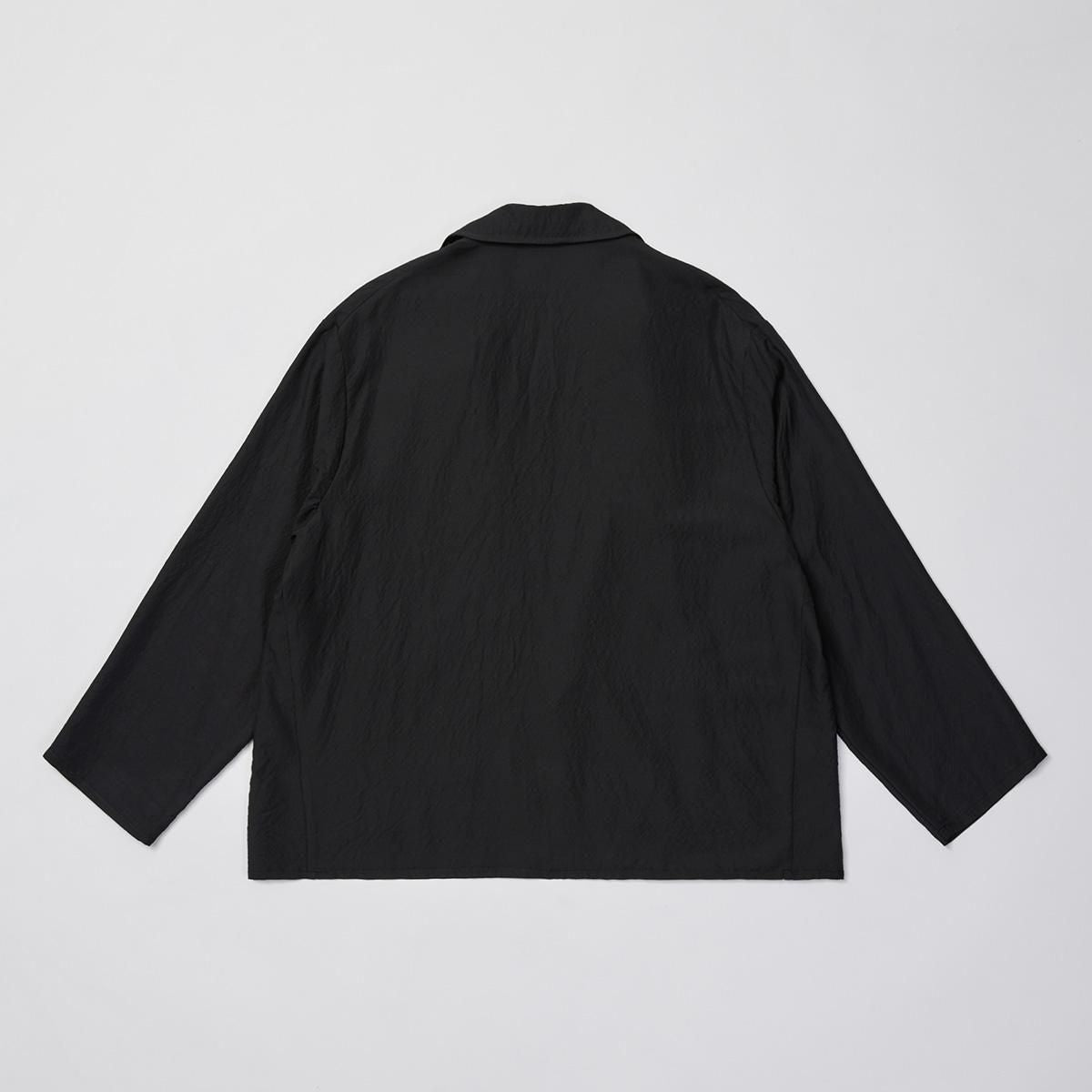 WASHED WOOL SILK TWILL SH-JKT(BLACK)