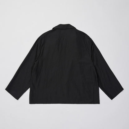 WASHED WOOL SILK TWILL SH-JKT(BLACK)