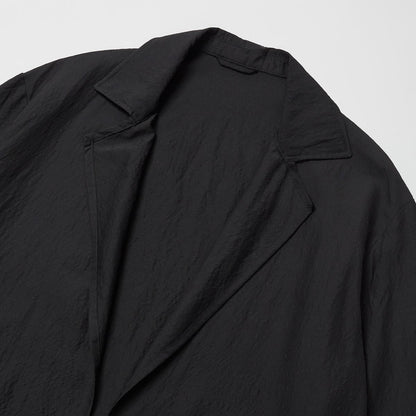 WASHED WOOL SILK TWILL SH-JKT(BLACK)
