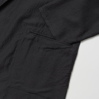 WASHED WOOL SILK TWILL SH-JKT(BLACK)