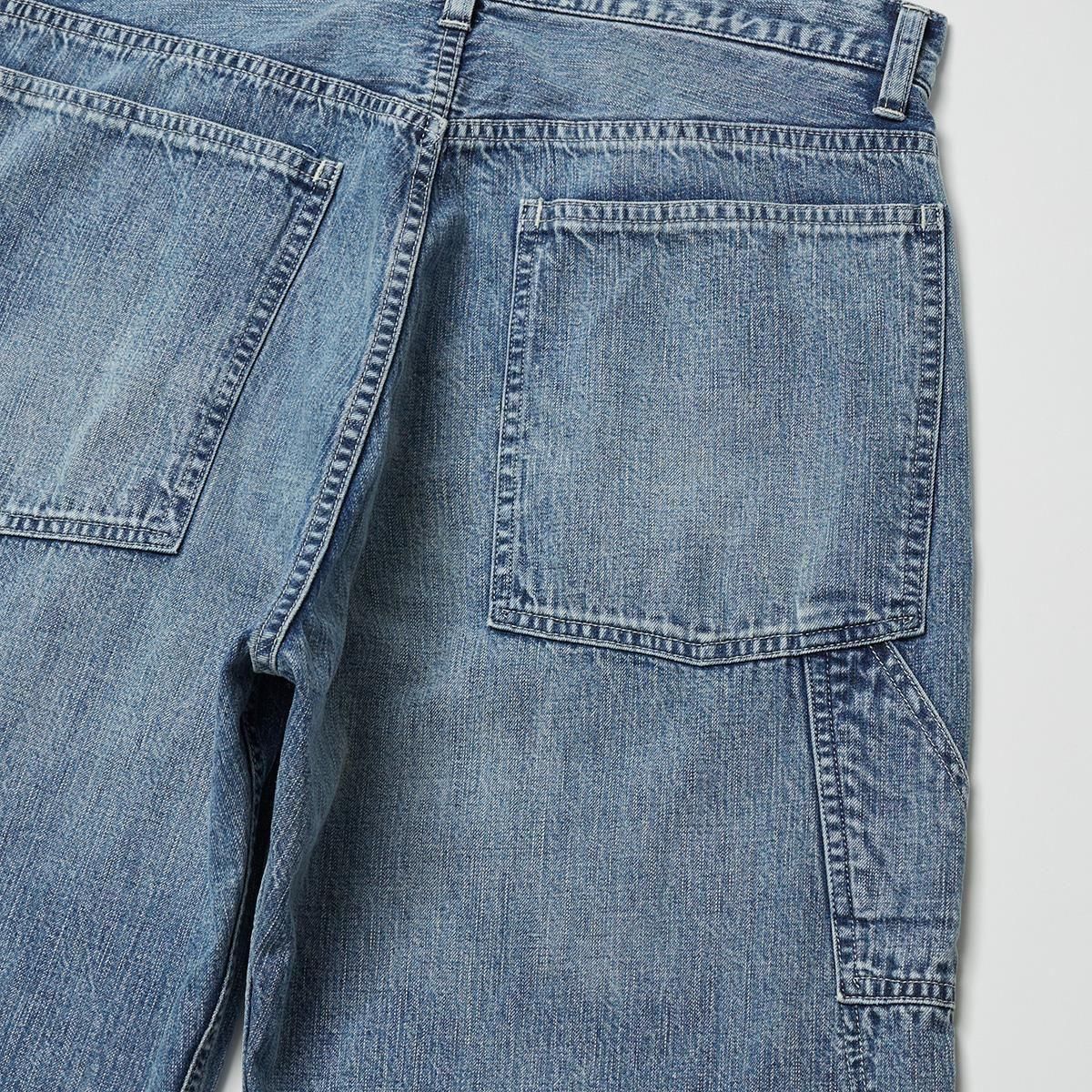 FADED LIGHT DENIM PAINTER PANTS