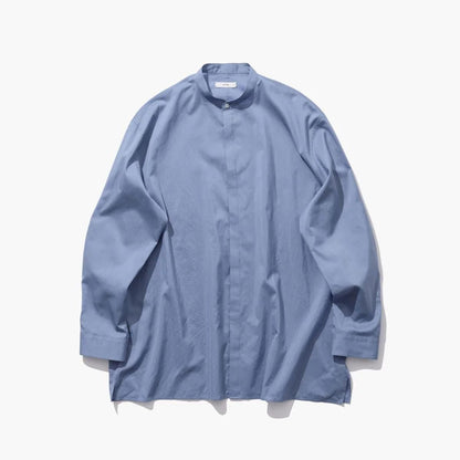 COTTON SILK STAND COLLAR SHIRT