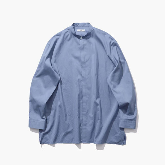 COTTON SILK STAND COLLAR SHIRT