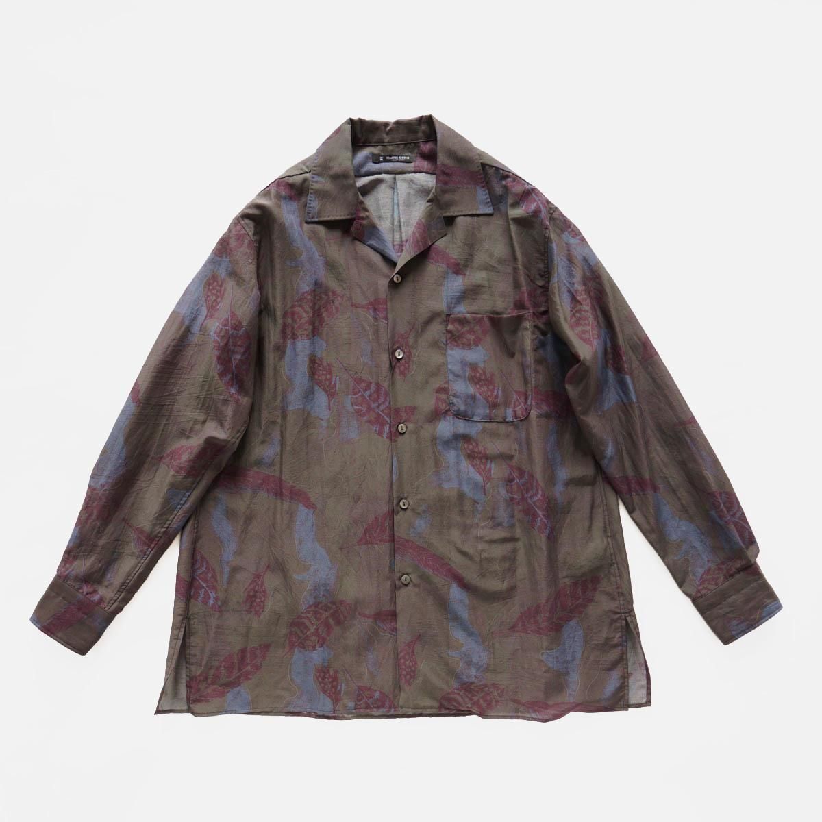 OPEN COLLAR SHIRTS LEAF PRINT