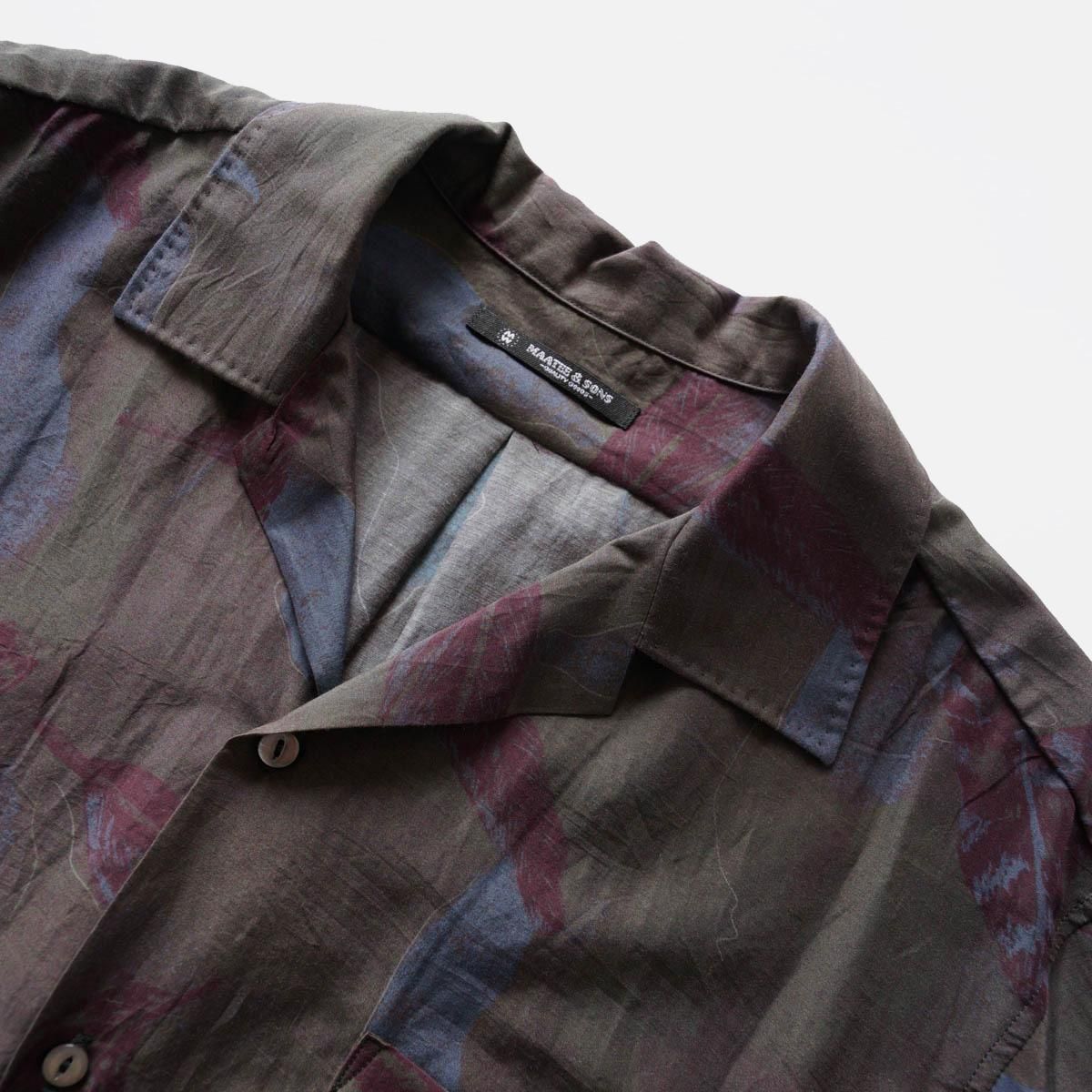 OPEN COLLAR SHIRTS LEAF PRINT