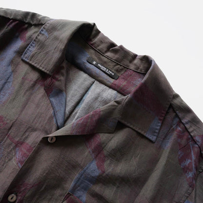 OPEN COLLAR SHIRTS LEAF PRINT