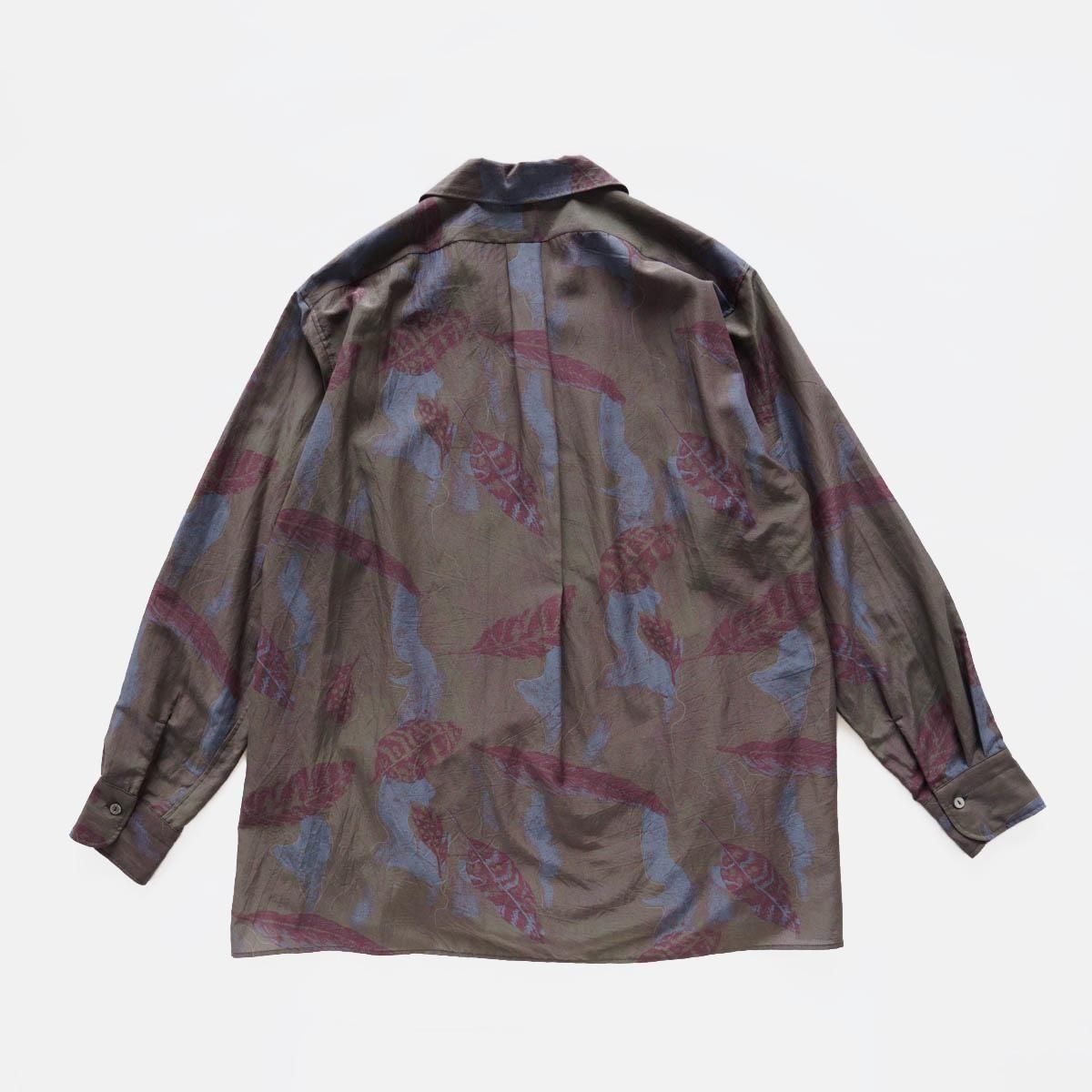 OPEN COLLAR SHIRTS LEAF PRINT