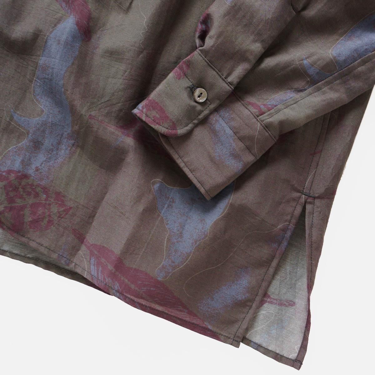 OPEN COLLAR SHIRTS LEAF PRINT