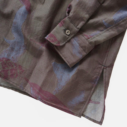 OPEN COLLAR SHIRTS LEAF PRINT