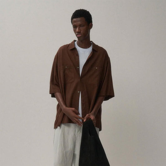 COTTON SILK VIYELLA LOOSE FIT HALF SLEEVE SHIRT