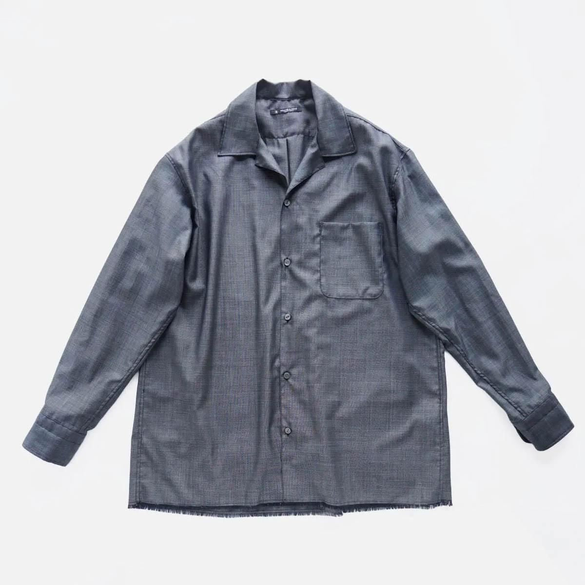 OPEN COLLAR FRINGE HWOOL SILK