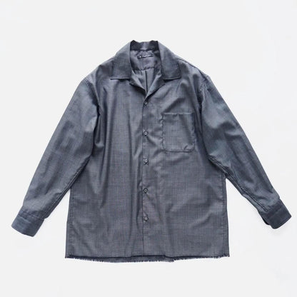 OPEN COLLAR FRINGE HWOOL SILK
