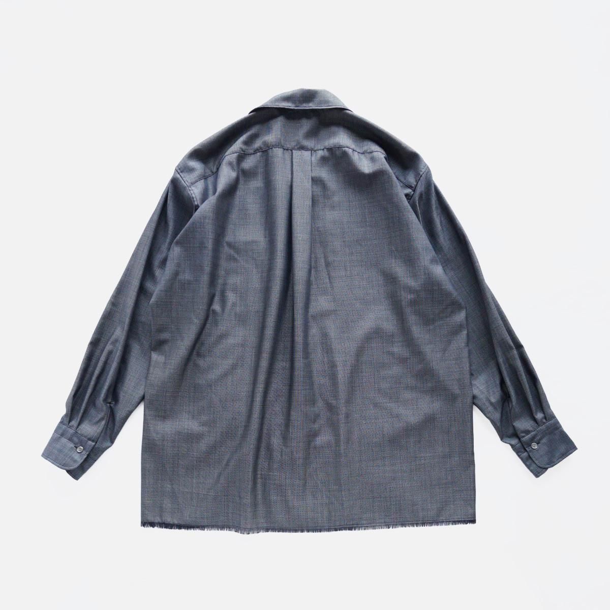 OPEN COLLAR FRINGE HWOOL SILK