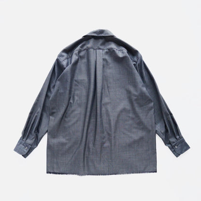OPEN COLLAR FRINGE HWOOL SILK