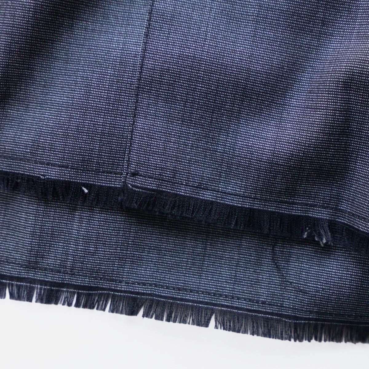 OPEN COLLAR FRINGE HWOOL SILK