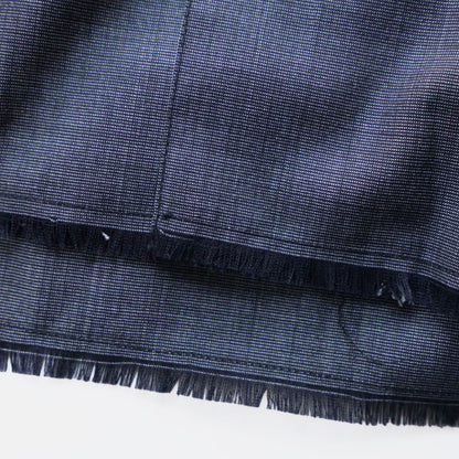 OPEN COLLAR FRINGE HWOOL SILK